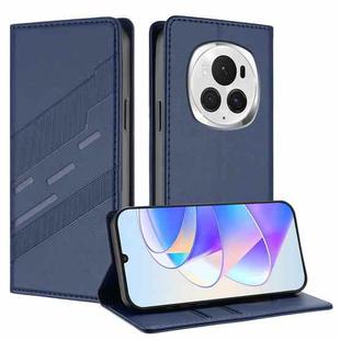 For Honor Magic6 Pro Embossed Multi-functional Wallet Retro Leather Phone Case(Dark Blue)