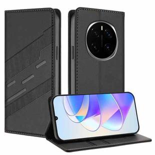 For Honor Magic7 Embossed Multi-functional Wallet Retro Leather Phone Case(Black)