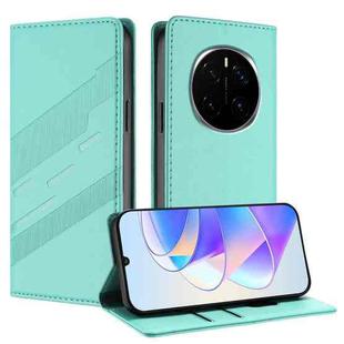 For Honor Magic7 Pro Embossed Multi-functional Wallet Retro Leather Phone Case(Mint Green)