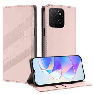For Honor X5b / X5b Plus Embossed Multi-functional Wallet Retro Leather Phone Case(Pink)