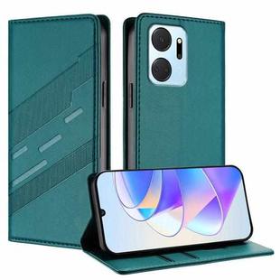 For Honor X7a 4G / Play7T 5G Embossed Multi-functional Wallet Retro Leather Phone Case(Dark Green)