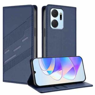 For Honor X7a 4G / Play7T 5G Embossed Multi-functional Wallet Retro Leather Phone Case(Dark Blue)