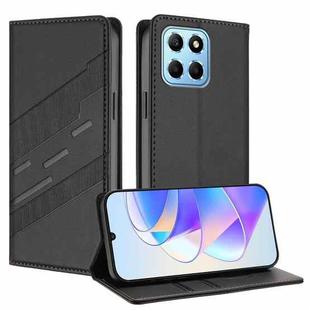 For Honor X8 5G / X6 4G / 70 Lite Embossed Multi-functional Wallet Retro Leather Phone Case(Black)