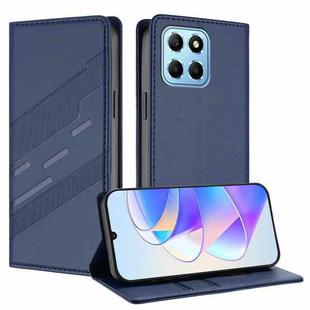 For Honor X8 5G / X6 4G / 70 Lite Embossed Multi-functional Wallet Retro Leather Phone Case(Dark Blue)