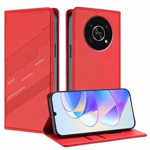 For Honor X9 5G / X9 4G / X30 5G Embossed Multi-functional Wallet Retro Leather Phone Case(Red)