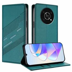 For Honor X9 5G / X9 4G / X30 5G Embossed Multi-functional Wallet Retro Leather Phone Case(Dark Green)