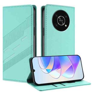 For Honor X9 5G / X9 4G / X30 5G Embossed Multi-functional Wallet Retro Leather Phone Case(Mint Green)