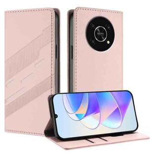 For Honor X9 5G / X9 4G / X30 5G Embossed Multi-functional Wallet Retro Leather Phone Case(Pink)