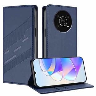 For Honor X9 5G / X9 4G / X30 5G Embossed Multi-functional Wallet Retro Leather Phone Case(Dark Blue)