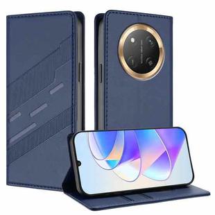 For Honor X9c / Magic7 Lite Embossed Multi-functional Wallet Retro Leather Phone Case(Dark Blue)