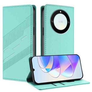 For Honor X40 / X9a / Magic5 Lite Embossed Multi-functional Wallet Retro Leather Phone Case(Mint Green)