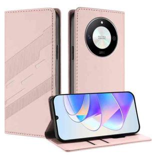 For Honor Magic6 Lite / X9b 5G Embossed Multi-functional Wallet Retro Leather Phone Case(Pink)