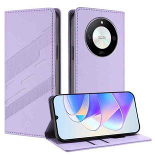For Honor Magic6 Lite / X9b 5G Embossed Multi-functional Wallet Retro Leather Phone Case(Light Purple)