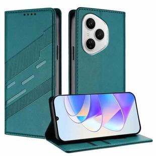 For Honor 400 Pro Global 160.8mm Embossed Multi-functional Wallet Retro Leather Phone Case(Dark Green)