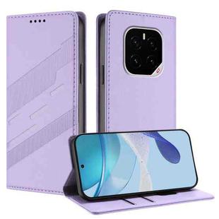For Honor GT Pro Embossed Multi-functional Wallet Retro Leather Phone Case(Light Purple)