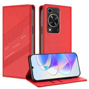 For Huawei Enjoy 70 Embossed Multi-functional Wallet Retro Leather Phone Case(Red)