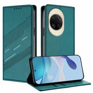 For Huawei nova 14 Embossed Multi-functional Wallet Retro Leather Phone Case(Dark Green)