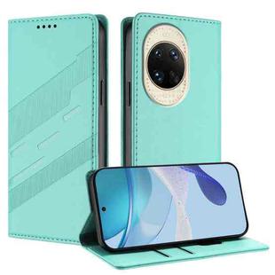For Huawei nova 14 Embossed Multi-functional Wallet Retro Leather Phone Case(Mint Green)
