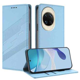 For Huawei nova 14 Embossed Multi-functional Wallet Retro Leather Phone Case(Light Blue)