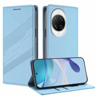 For Huawei nova 14 Pro Embossed Multi-functional Wallet Retro Leather Phone Case(Light Blue)