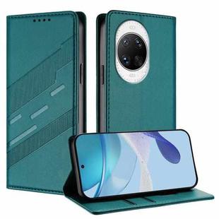 For Huawei nova 14 Ultra Embossed Multi-functional Wallet Retro Leather Phone Case(Dark Green)