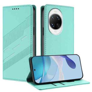 For Huawei nova 14 Ultra Embossed Multi-functional Wallet Retro Leather Phone Case(Mint Green)