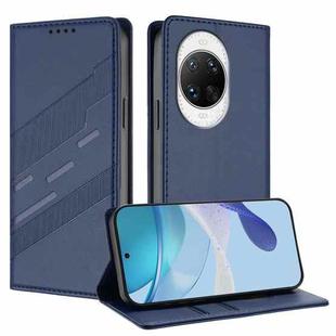 For Huawei nova 14 Ultra Embossed Multi-functional Wallet Retro Leather Phone Case(Dark Blue)