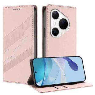 For Huawei Pura 80 Pro Embossed Multi-functional Wallet Retro Leather Phone Case(Pink)