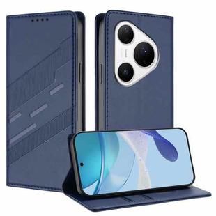 For Huawei Pura 80 Pro Embossed Multi-functional Wallet Retro Leather Phone Case(Dark Blue)