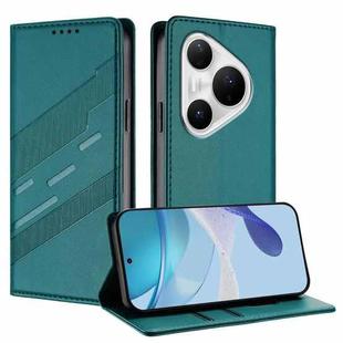 For Huawei Pura 80 Pro+ Embossed Multi-functional Wallet Retro Leather Phone Case(Dark Green)