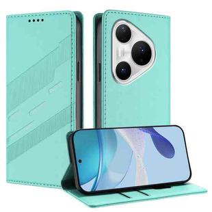 For Huawei Pura 80 Pro+ Embossed Multi-functional Wallet Retro Leather Phone Case(Mint Green)