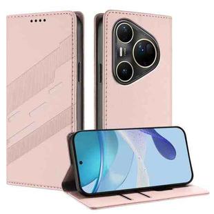 For Huawei Pura 80 Pro Ultra Embossed Multi-functional Wallet Retro Leather Phone Case(Pink)