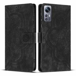 For Redmi Note 11S / 12S Mandala Embossed Retro Frosted Leather Phone Case(Black)