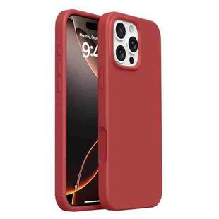 For iPhone 16 Pro Integrated Button Liquid Silicone Phone Case(Burgundy Red)