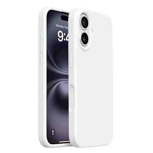 For iPhone 16 Integrated Button Liquid Silicone Phone Case(Gravel White)