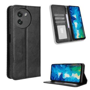 For Doogee Note 59 / Note 59 Pro Magnetic Buckle Retro Texture Leather Phone Case(Black)