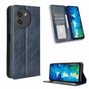 For Doogee Note 59 / Note 59 Pro Magnetic Buckle Retro Texture Leather Phone Case(Blue)