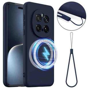 For Honor Magic7 Pro Shockproof Silicone Magsafe Phone Case(Navy Blue)