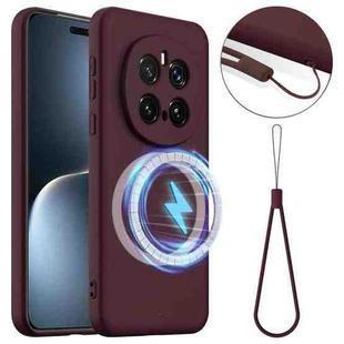For Honor Magic7 Pro Shockproof Silicone Magsafe Phone Case(Plum Color)