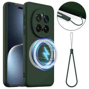 For Honor Magic7 Pro Shockproof Silicone Magsafe Phone Case(Dark Green)