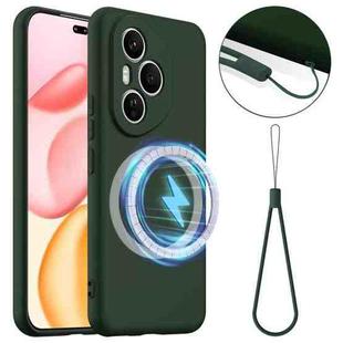 For Honor 400 Pro Global 160.8mm Shockproof Silicone Magsafe Phone Case(Dark Green)
