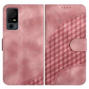 For TCL 40 XL YX0060 Elephant Head Embossed Phone Leather Case with Lanyard(Pink)
