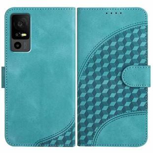 For TCL 40 R 5G YX0060 Elephant Head Embossed Phone Leather Case with Lanyard(Light Blue)