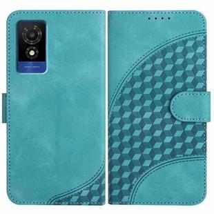 For TCL 501 YX0060 Elephant Head Embossed Phone Leather Case with Lanyard(Light Blue)