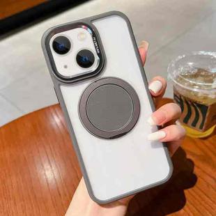 For iPhone 14 Transparent MagSafe Magnetic Holder Phone Case(Grey)