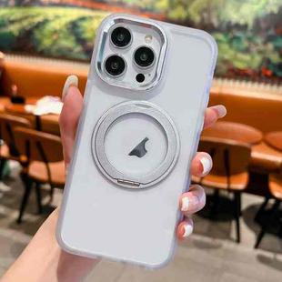 For iPhone 15 Pro Max Transparent MagSafe Ring Holder Phone Case(White)