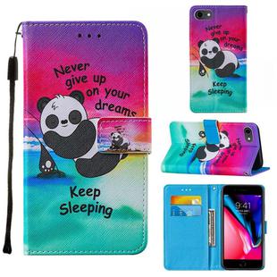 For iPhone SE 2022 / SE 2020 / 8 / 7 / 6 Cross Texture Painting Pattern Horizontal Flip Leather Case with Holder & Card Slots & Wallet & Lanyard(Sleeping Baby)