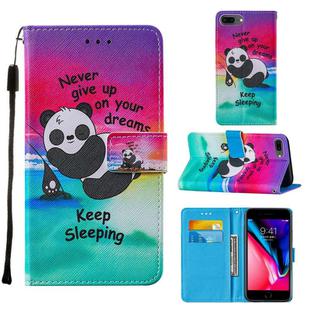 For iPhone 8 Plus / 7 Plus / 6 Plus / 6s Plus Cross Texture Painting Pattern Horizontal Flip Leather Case with Holder & Card Slots & Wallet & Lanyard(Sleeping Baby)