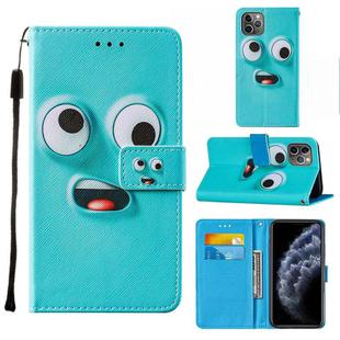 For iPhone 11 Pro Max Cross Texture Painting Pattern Horizontal Flip Leather Case with Holder & Card Slots & Wallet & Lanyard(Big Eyed)