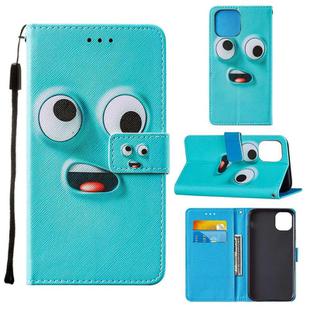 For iPhone 12 mini Cross Texture Painting Pattern Horizontal Flip Leather Case with Holder & Card Slots & Wallet & Lanyard(Big Eyed)